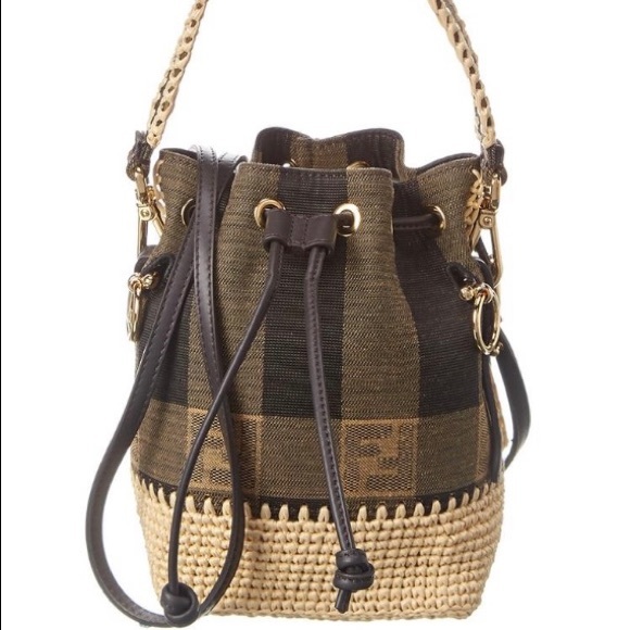 Fendi Mon Tresor Mini Raffia and Canvas - Picture 2 of 7